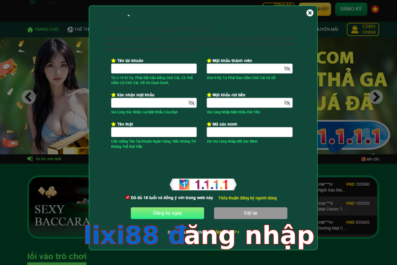 lixi88 đăng nhập